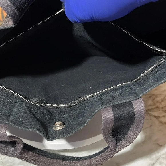 HERMES Fourre Tout MM Tote Bag Handbag Canvas Black and Gray. MOMMA NOT THE BABY - Picture 13 of 16